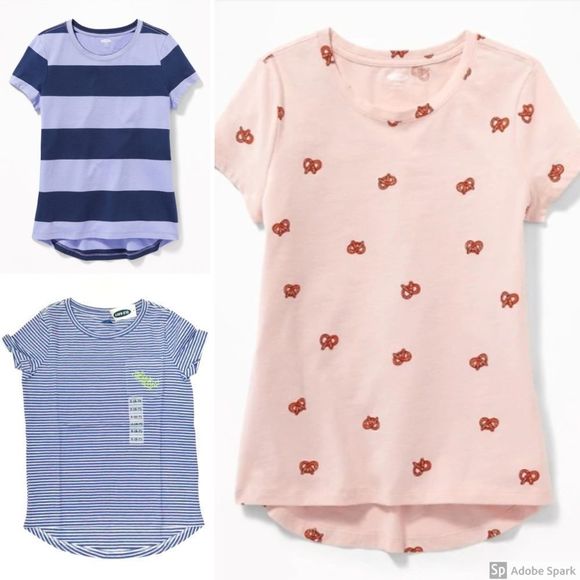 NWT Old Navy Softest Crew-Neck Tee for Girl Bundle - Picture 1 of 7